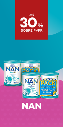 Marca NAN com destaque promocional de até 25% sobre preço de Venda ao Público Recomendado
